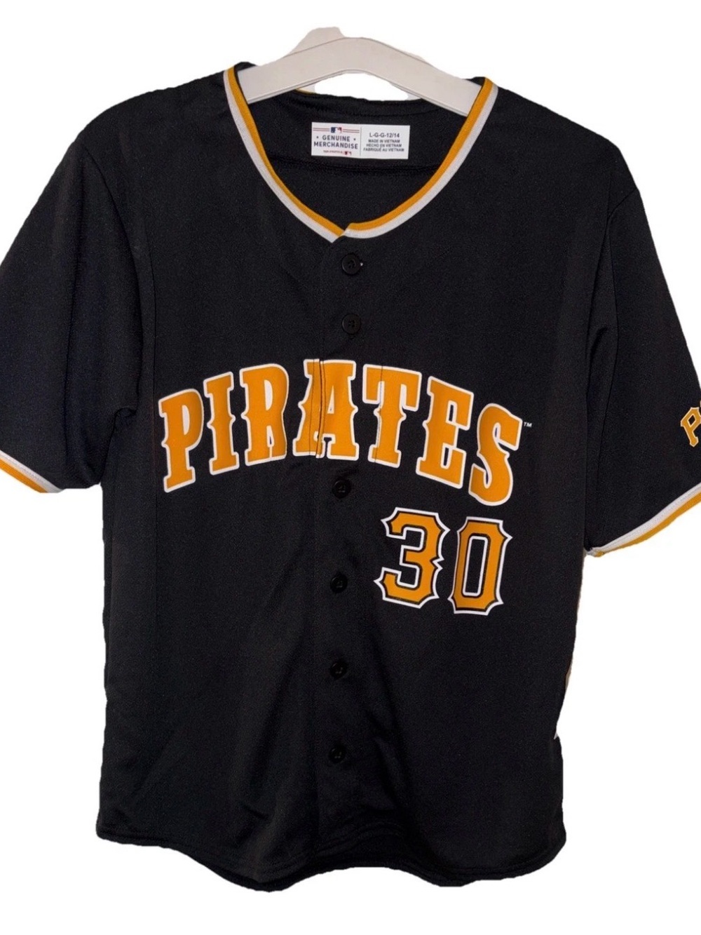NWT MLB Official Pittsburgh Pirates Skenes Boys Button Down Jersey Boys L 12-14